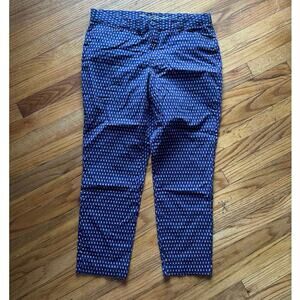 Khakis by GAP Slim City Pants – Navy with Red & White Geometric Drops, Size 12R